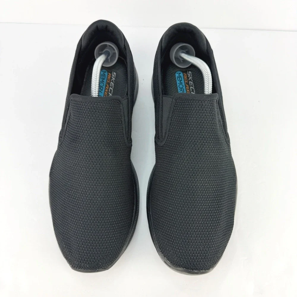 Skechers Mens 10.5 Equalizer 3.0 Sumnin Relaxed Fit Bluecore Black Slip On Shoes